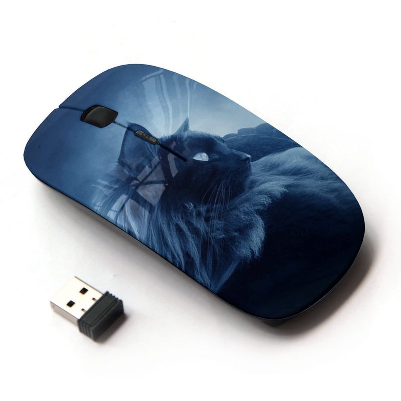 KOOLmouse [ Optical 2.4G Wireless Mouse [ Feline Cat Siamese Blue Mist Fog ] - Image 1